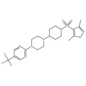 1-{1-[(3,5-Dimethyl-1,2-oxazol-4-yl)sulfonyl]piperidin-4-yl}-4-[5-(trifluoromethyl)pyridin-2-yl]piperazine Structure