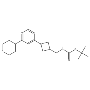tert-butyl N-({1-[6-(oxan-4-yl)pyrimidin-4-yl]azetidin-3-yl}methyl)carbamate结构式