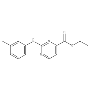 Ethyl 2-[(3-methylphenyl)amino]pyrimidine-4-carboxylate结构式