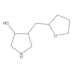 rac-(3R,4S)-4-[(oxolan-2-yl)methyl]pyrrolidin-3-ol结构式