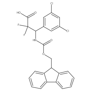 3-(3,5-dichlorophenyl)-3-({[(9H-fluoren-9-yl)methoxy]carbonyl}amino)-2,2-difluoropropanoic acid结构式