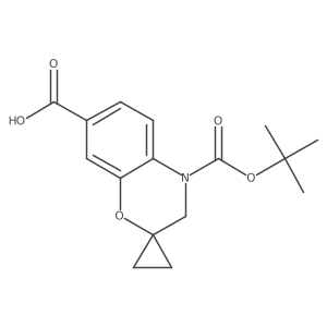 4-[(Tert-butoxy)carbonyl]-3,4-dihydrospiro[1,4-benzoxazine-2,1'-cyclopropane]-7-carboxylic acid结构式