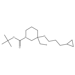 Tert-butyl 3-(3-cyclopropylpropoxy)-3-(iodomethyl)piperidine-1-carboxylate结构式