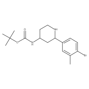 tert-butyl N-[2-(4-bromo-3-methylphenyl)piperidin-4-yl]carbamate Structure