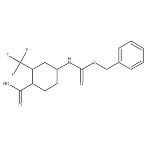 4-{[(Benzyloxy)carbonyl]amino}-2-(trifluoromethyl)cyclohexane-1-carboxylic acid Structure