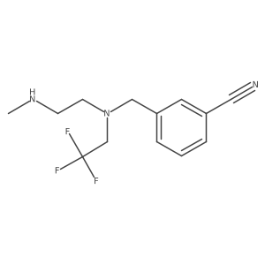 3-({[2-(Methylamino)ethyl](2,2,2-trifluoroethyl)amino}methyl)benzonitrile Structure