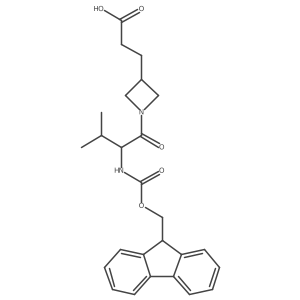 3-{1-[(2S)-2-({[(9H-fluoren-9-yl)methoxy]carbonyl}amino)-3-methylbutanoyl]azetidin-3-yl}propanoic acid结构式