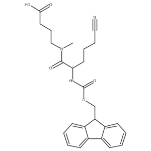 4-[5-cyano-2-({[(9H-fluoren-9-yl)methoxy]carbonyl}amino)-N-methylpentanamido]butanoic acid Structure