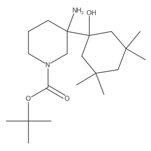 Tert-butyl 3-amino-3-(1-hydroxy-3,3,5,5-tetramethylcyclohexyl)piperidine-1-carboxylate结构式