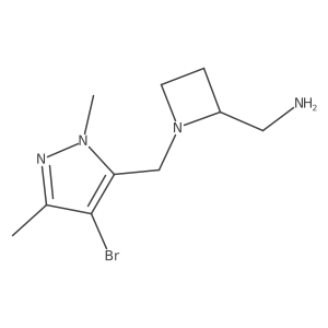 {1-[(4-bromo-1,3-dimethyl-1H-pyrazol-5-yl)methyl]azetidin-2-yl}methanamine结构式