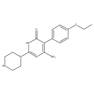 6-Amino-5-(4-ethoxyphenyl)-2-(piperazin-1-yl)-3,4-dihydropyrimidin-4-one Structure