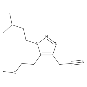 2-[5-(2-methoxyethyl)-1-(3-methylbutyl)-1H-1,2,3-triazol-4-yl]acetonitrile结构式
