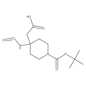 2-{1-[(Tert-butoxy)carbonyl]-4-formamidopiperidin-4-yl}acetic acid Structure