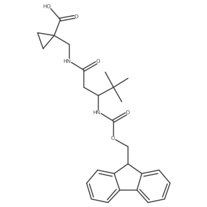 1-{[3-({[(9H-fluoren-9-yl)methoxy]carbonyl}amino)-4,4-dimethylpentanamido]methyl}cyclopropane-1-carboxylic acid结构式