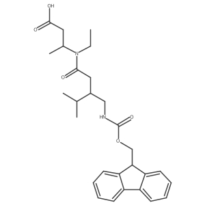3-{N-ethyl-3-[({[(9H-fluoren-9-yl)methoxy]carbonyl}amino)methyl]-4-methylpentanamido}butanoic acid Structure