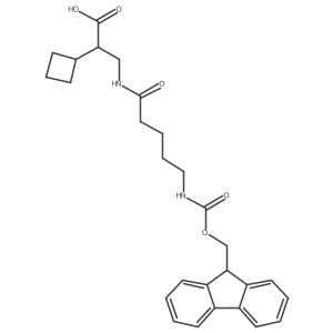 2-cyclobutyl-3-[5-({[(9H-fluoren-9-yl)methoxy]carbonyl}amino)pentanamido]propanoic acid Structure