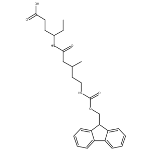 4-[5-({[(9H-fluoren-9-yl)methoxy]carbonyl}amino)-3-methylpentanamido]hexanoic acid结构式