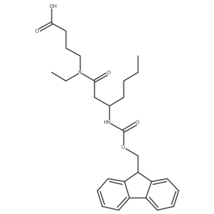 4-[N-ethyl-3-({[(9H-fluoren-9-yl)methoxy]carbonyl}amino)heptanamido]butanoic acid结构式