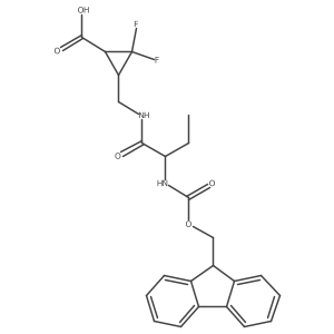 rac-(1R,3S)-3-{[2-({[(9H-fluoren-9-yl)methoxy]carbonyl}amino)butanamido]methyl}-2,2-difluorocyclopropane-1-carboxylic acid Structure