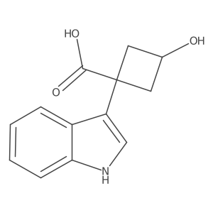 3-hydroxy-1-(1H-indol-3-yl)cyclobutane-1-carboxylic acid结构式