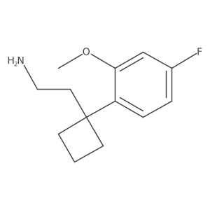 2-[1-(4-Fluoro-2-methoxyphenyl)cyclobutyl]ethan-1-amine结构式