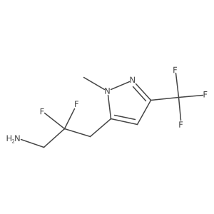 2,2-difluoro-3-[1-methyl-3-(trifluoromethyl)-1H-pyrazol-5-yl]propan-1-amine结构式