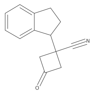 1-(2,3-dihydro-1H-inden-1-yl)-3-oxocyclobutane-1-carbonitrile Structure