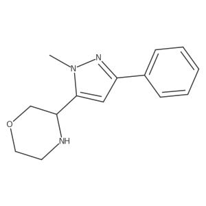 3-(1-methyl-3-phenyl-1H-pyrazol-5-yl)morpholine结构式