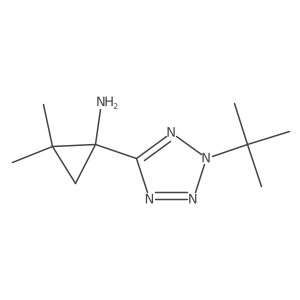 1-(2-tert-butyl-2H-1,2,3,4-tetrazol-5-yl)-2,2-dimethylcyclopropan-1-amine结构式