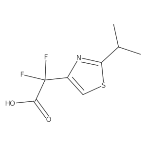 2,2-Difluoro-2-[2-(propan-2-yl)-1,3-thiazol-4-yl]acetic acid结构式