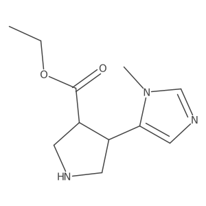 Ethyl (3S,4S)-4-(3-methylimidazol-4-yl)pyrrolidine-3-carboxylate结构式