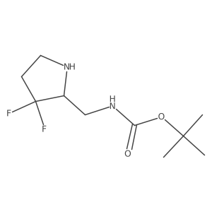 tert-butyl N-[(3,3-difluoropyrrolidin-2-yl)methyl]carbamate结构式