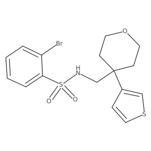 2-bromo-N-((4-(thiophen-3-yl)tetrahydro-2H-pyran-4-yl)methyl)benzenesulfonamide Structure