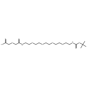 BocNH-PEG4-CH2CH2NHCOCH2OCH2COOH Structure