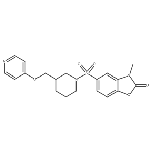 3-Methyl-5-({3-[(pyridin-4-yloxy)methyl]piperidin-1-yl}sulfonyl)-2,3-dihydro-1,3-benzoxazol-2-one结构式