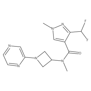 3-(Difluoromethyl)-N,1-dimethyl-N-(1-pyrazin-2-ylazetidin-3-yl)pyrazole-4-carboxamide Structure