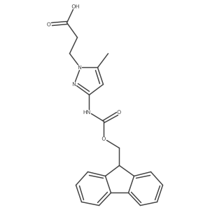 3-[3-({[(9H-fluoren-9-yl)methoxy]carbonyl}amino)-5-methyl-1H-pyrazol-1-yl]propanoic acid Structure
