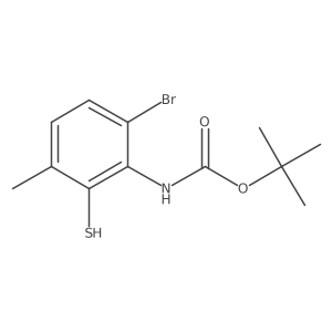 tert-butyl N-(6-bromo-3-methyl-2-sulfanylphenyl)carbamate结构式