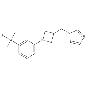 4-{3-[(1H-imidazol-1-yl)methyl]azetidin-1-yl}-6-(trifluoromethyl)pyrimidine结构式