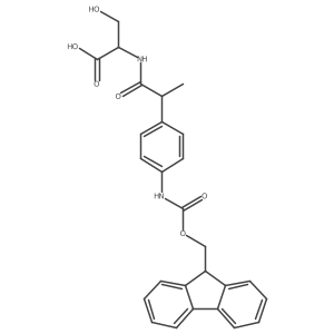 (2R)-2-{2-[4-({[(9H-fluoren-9-yl)methoxy]carbonyl}amino)phenyl]propanamido}-3-hydroxypropanoic acid结构式