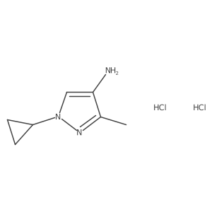1-cyclopropyl-3-methyl-1H-pyrazol-4-aminedihydrochloride结构式