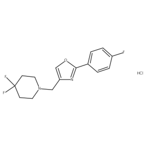 4,4-Difluoro-1-{[2-(4-fluorophenyl)-1,3-oxazol-4-yl]methyl}piperidine hydrochloride Structure