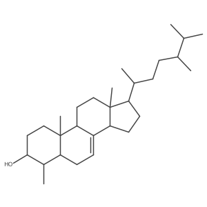 (3I(2),4I+/-,5I+/-,24R)-4-Methylergost-7-en-3-ol结构式