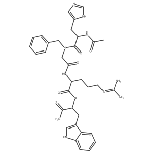 N-Acetyl-L-histidyl-N-benzylglycyl-N~5~-(diaminomethylidene)-L-ornithyl-L-tryptophanamide结构式