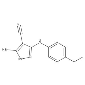 3-Amino-5-((4-ethylphenyl)amino)-1H-pyrazole-4-carbonitrile Structure