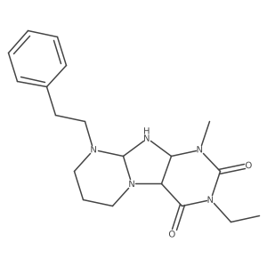 3-ethyl-1-methyl-9-(2-phenylethyl)-6,7,8,9a,10,10a-hexahydro-4aH-purino[7,8-a]pyrimidine-2,4-dione Structure