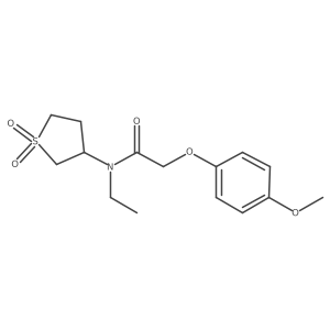 N-(1,1-dioxo-1lambda6-thiolan-3-yl)-N-ethyl-2-(4-methoxyphenoxy)acetamide结构式