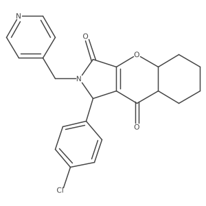 1-(4-chlorophenyl)-2-(pyridin-4-ylmethyl)-4a,5,6,7,8,8a-hexahydro-1H-chromeno[2,3-c]pyrrole-3,9-dione结构式