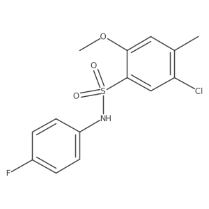 5-chloro-N-(4-fluorophenyl)-2-methoxy-4-methylbenzenesulfonamide结构式