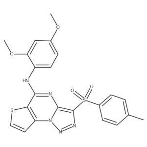 N-(2,4-dimethoxyphenyl)-3-[(4-methylphenyl)sulfonyl]thieno[2,3-e][1,2,3]triazolo[1,5-a]pyrimidin-5-amine结构式